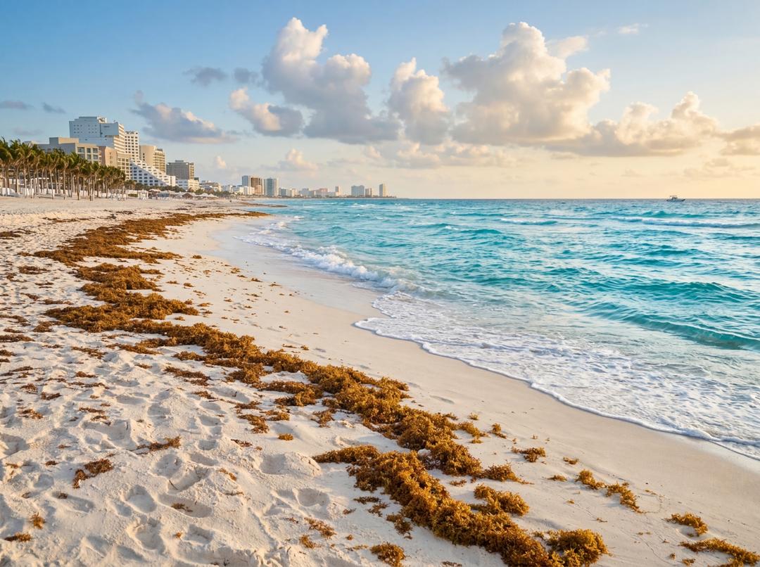 Playa del Caribe mexicano con aguas turquesas y arena blanca