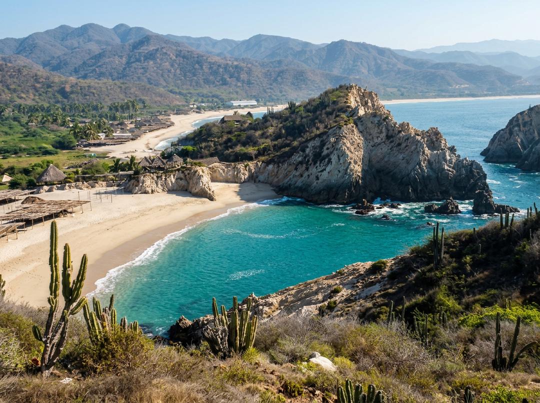 Playa vírgen en Maruata, Michoacán